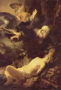 REMBRANDT Harmenszoon van Rijn The Angel Stopping Abraham from Sacrificing Isaac to God oil painting artist